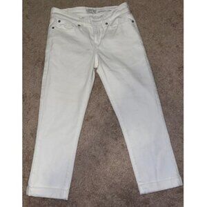 Levi Signature Jeans Women 26x21 Size 4 White Denim Modern Capri Zipper Pockets